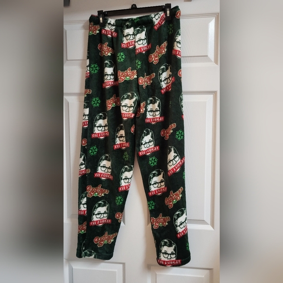NWT A Christmas Story Unisex Green Fleece Pajama Pants Size L - Picture 5 of 5